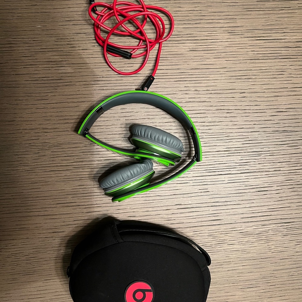 Lime Green Beats by Dre Corded Headphones
